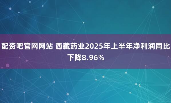 配资吧官网网站 西藏药业2025年上半年净利润同比下降8.96%